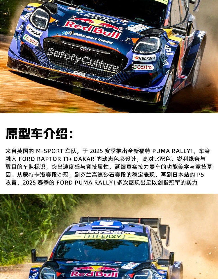 CEN 1/16仿真PUMA 2025 RALLY1 WRC遥控电动四驱无刷拉力车越野车