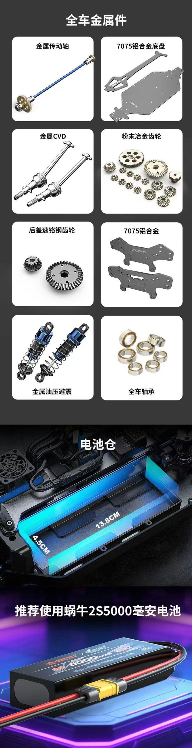 美嘉欣1:10遥控车全比例高速漂移车无刷专业拉力赛车2.4G车模玩具