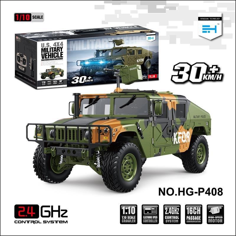 恒冠1/10 美国4x4车P408高仿真四驱高速车金属底盘敞篷悍马遥控车
