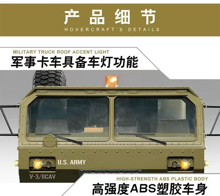 恒冠1/12重型卡车P801军事模型高端遥控车军卡玩具方控16通越野车