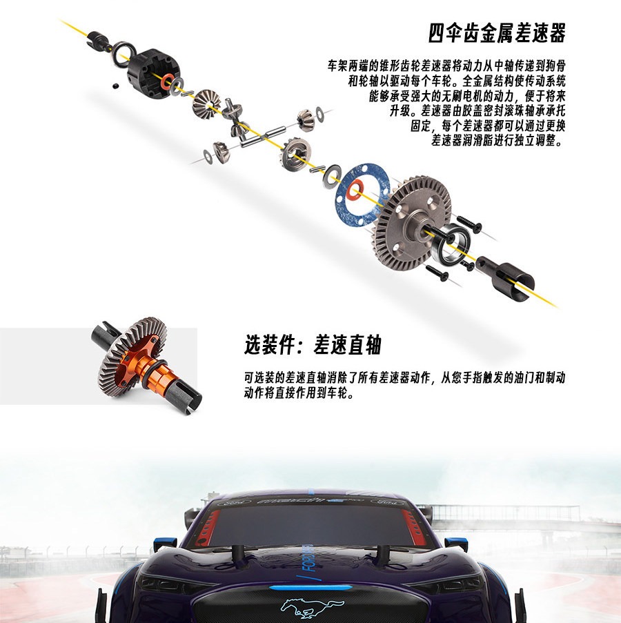 HPI 1/10 福特野马 Mach-E1400 RC遥控漂移平跑模型车 房车160530
