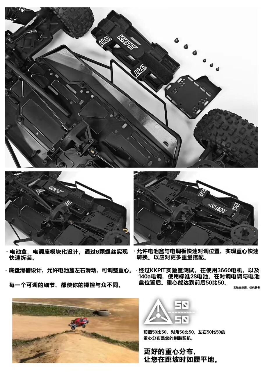 KKPIT K1 V2越野车1/8竞速短卡1/10 RC遥控车电动四驱模型玩具