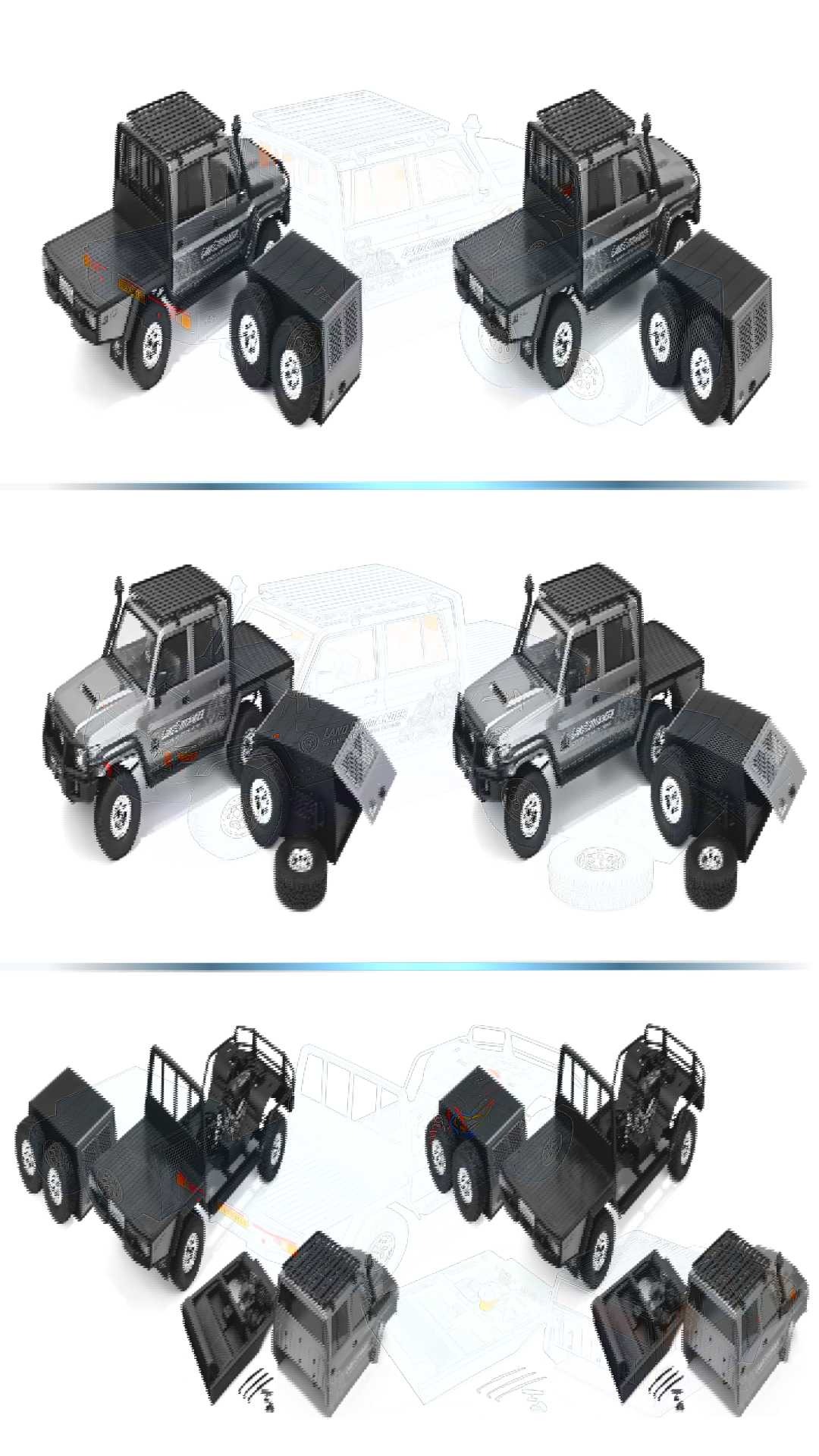 1/10遥控攀爬车EX86160指挥者LC79仿真越野车RC电动模型玩具车
