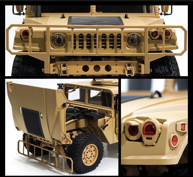 军用卡车1/10仿真模型4*4军卡P408恒冠悍马越野RC高档遥控车声光