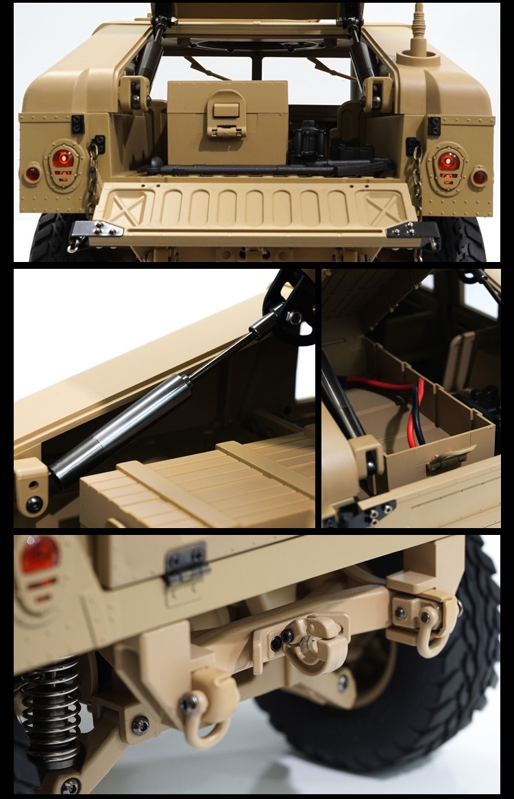 军用卡车1/10仿真模型4*4军卡P408恒冠悍马越野RC高档遥控车声光