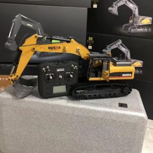 汇纳580挖掘机32通道超大号全合金工程车玩具仿真破拆机抓木挖掘