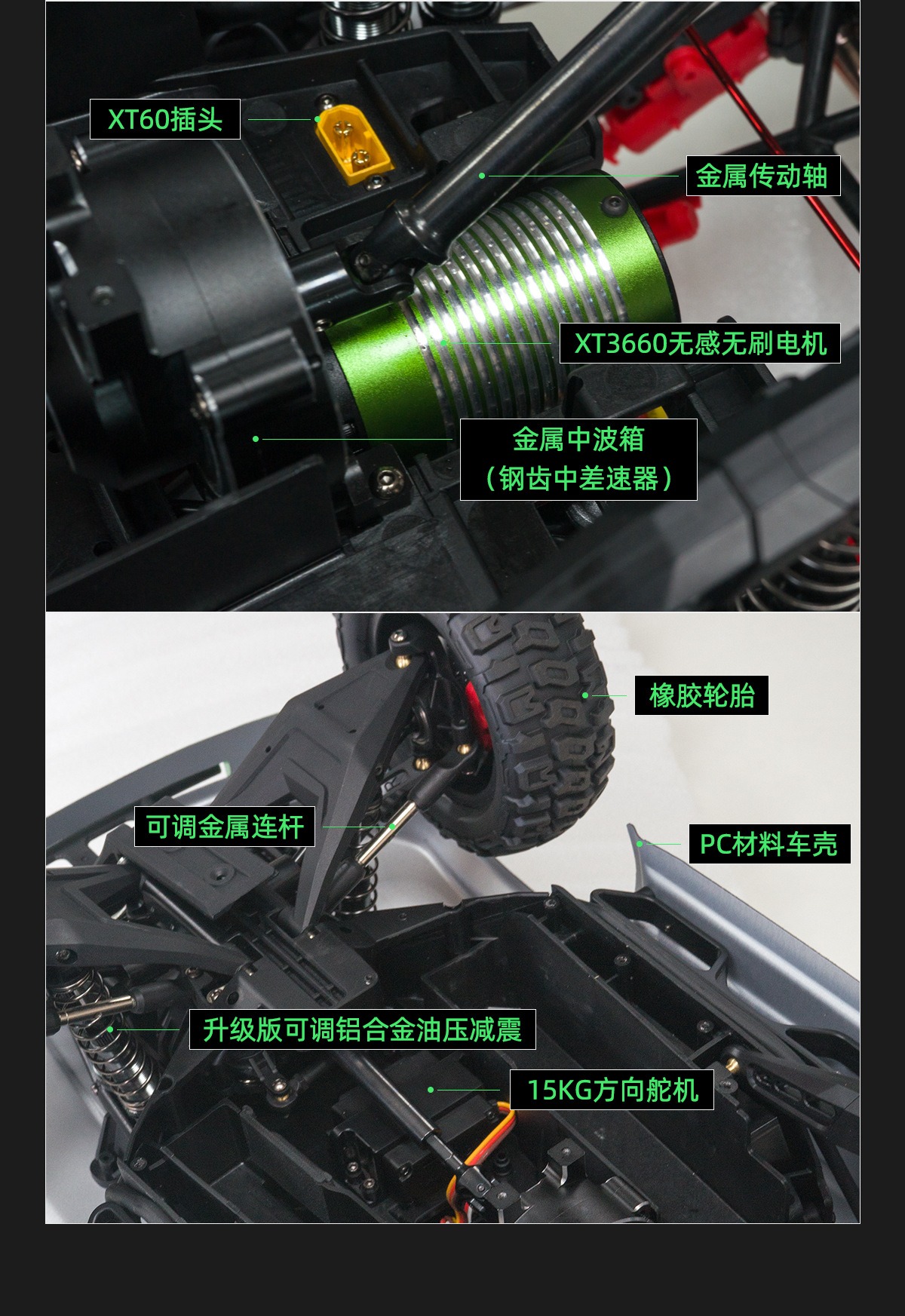 松果林1:10无刷沙漠短卡升级高性能SG-1002P四驱高速RC模型遥控车