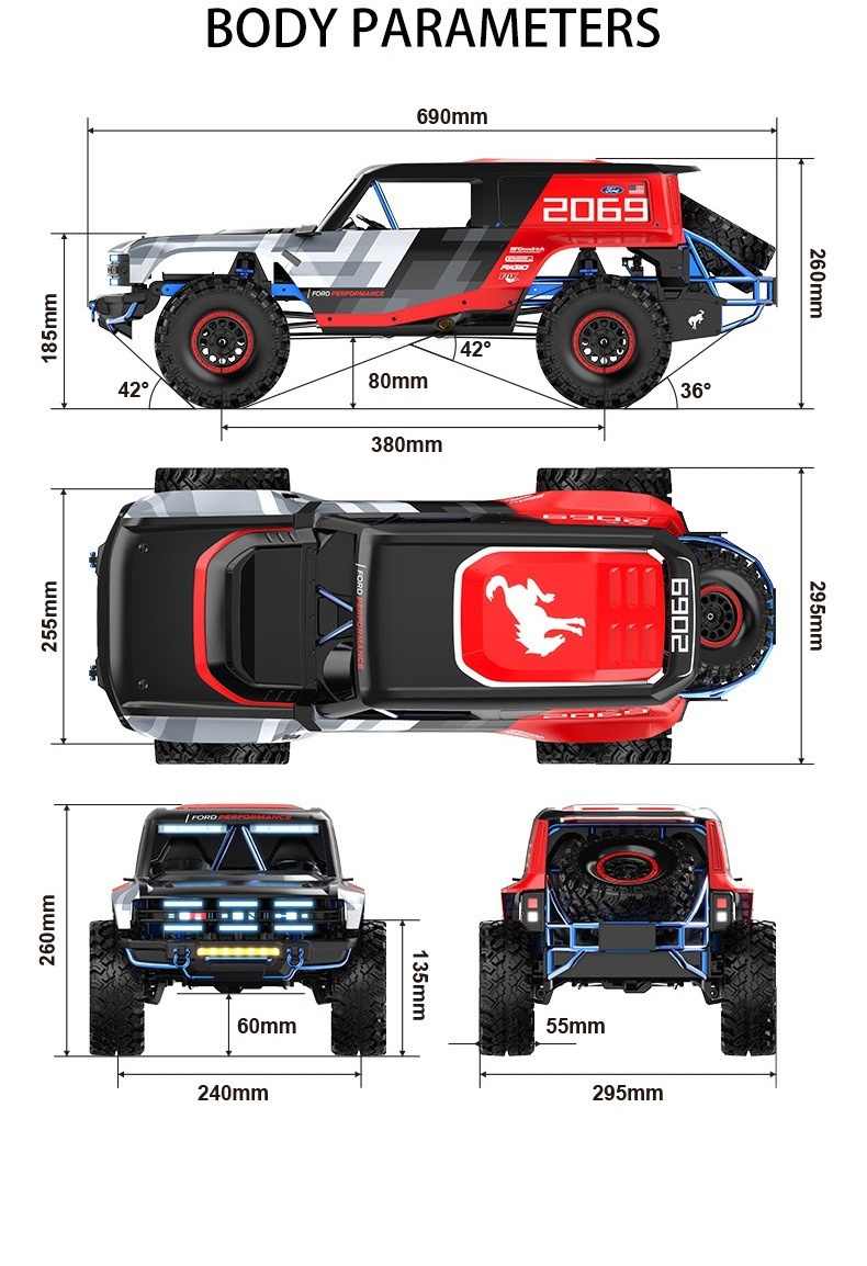 MJX跨境新品H8P全比例1:8攀爬车2.4G四驱越野遥控车RC车模型