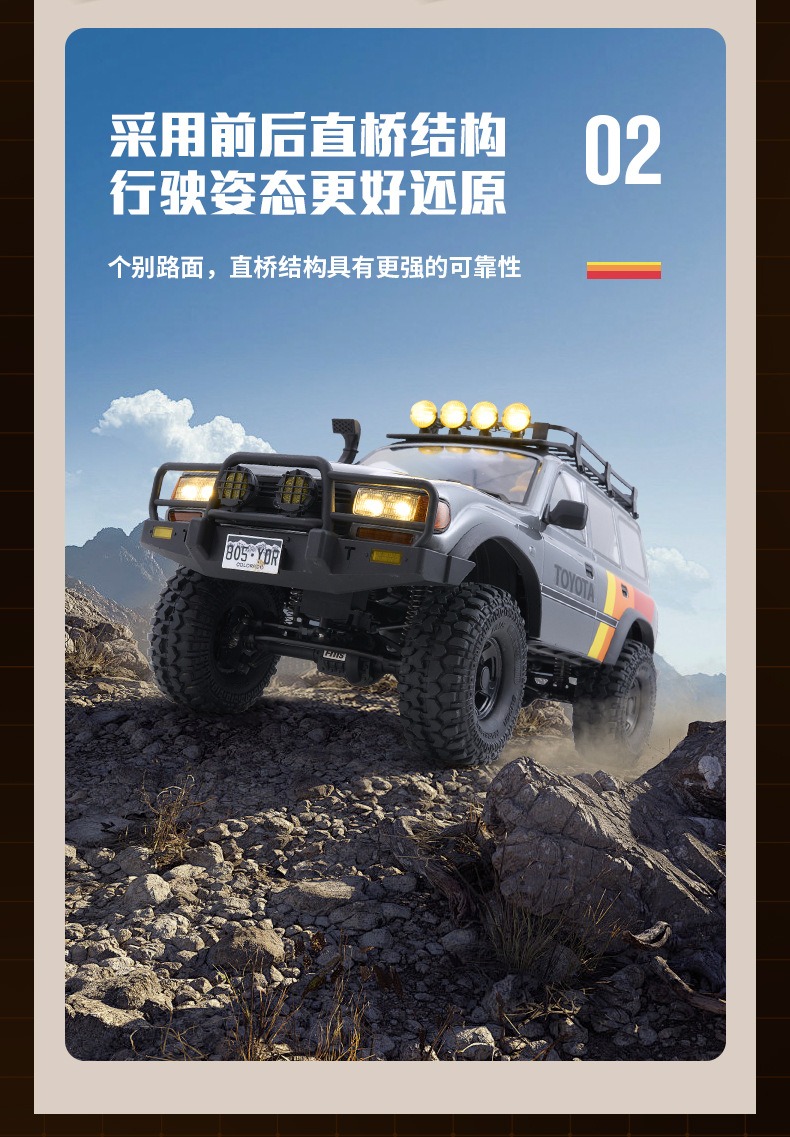 FMS FCX10仿真丰田陆巡LC80攀爬车1/10遥控电动越野车双速 联动灯