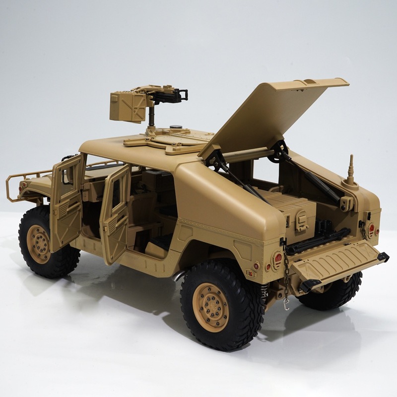 军用卡车1/10仿真模型4*4军卡P408恒冠悍马越野RC高档遥控车声光