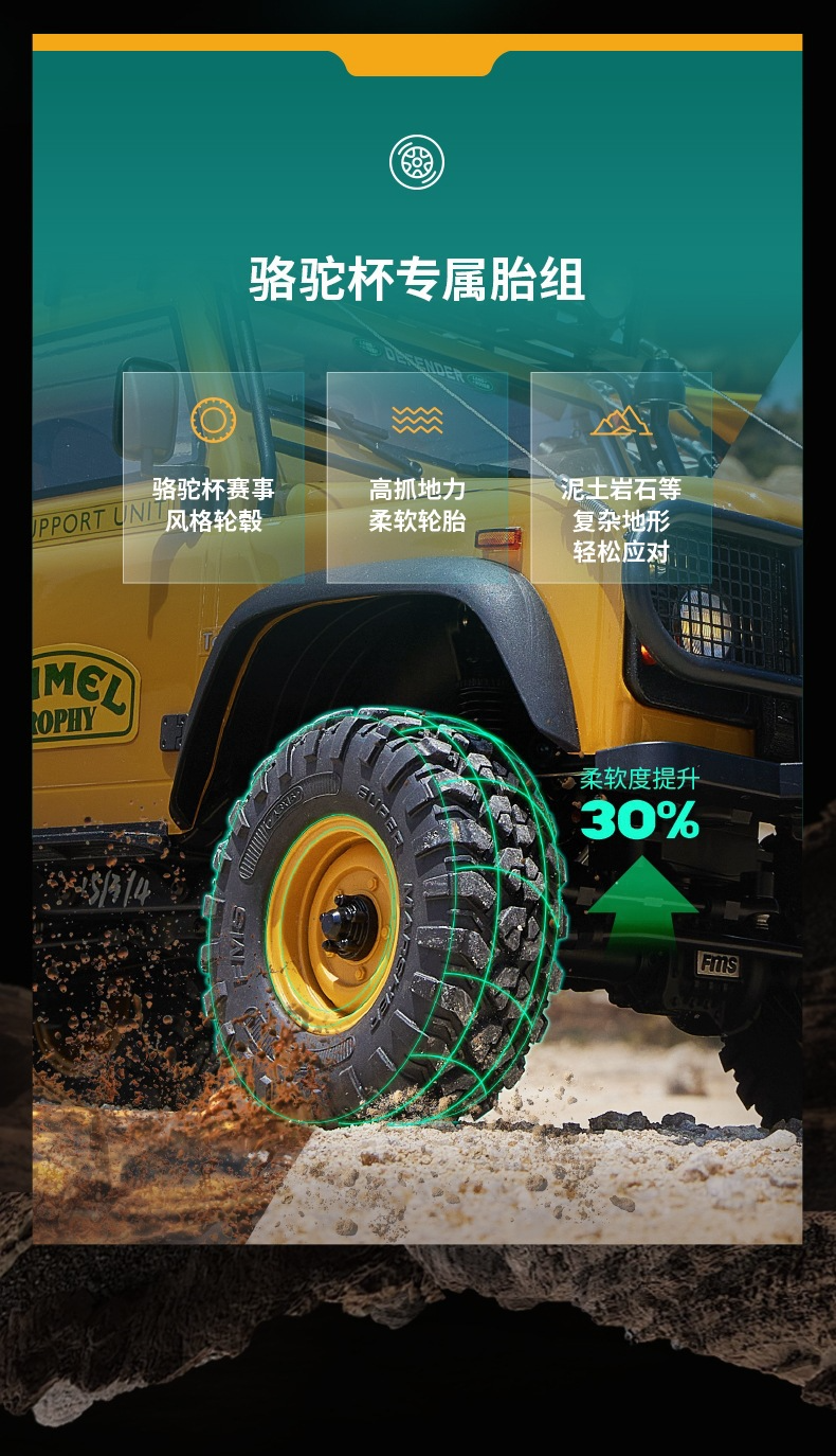 FMS大骆驼杯FCX10遥控车揽胜仿真路虎攀爬车1/10模型电动越野