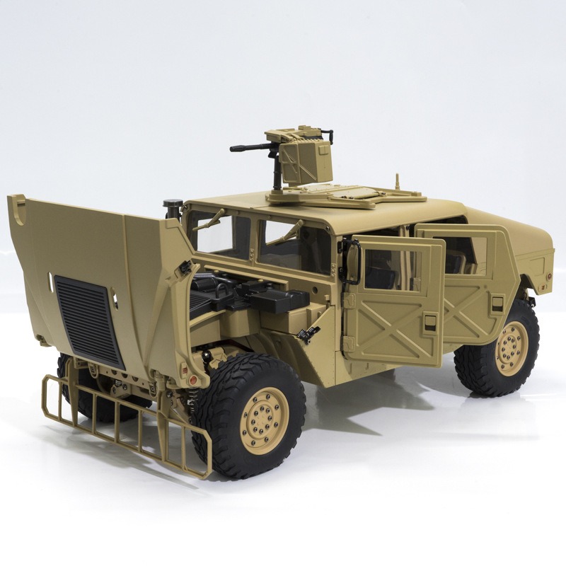 军用卡车1/10仿真模型4*4军卡P408恒冠悍马越野RC高档遥控车声光
