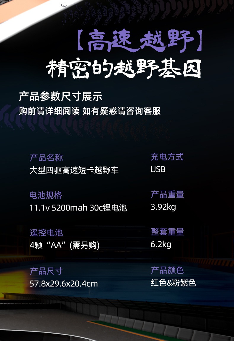 JJRC仿真全比例高速遥控赛车避震耐摔全地形遥控越野车成人玩具