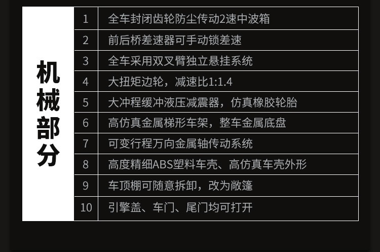 军用卡车1/10仿真模型4*4军卡P408恒冠悍马越野RC高档遥控车声光