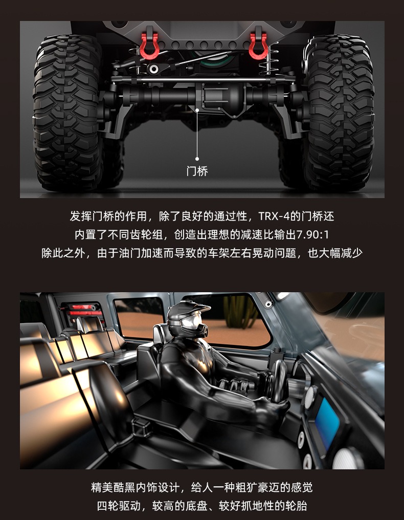 煌博R1011牧马人遥控车专业攀爬四驱越野高低速玩具车1:10 模型