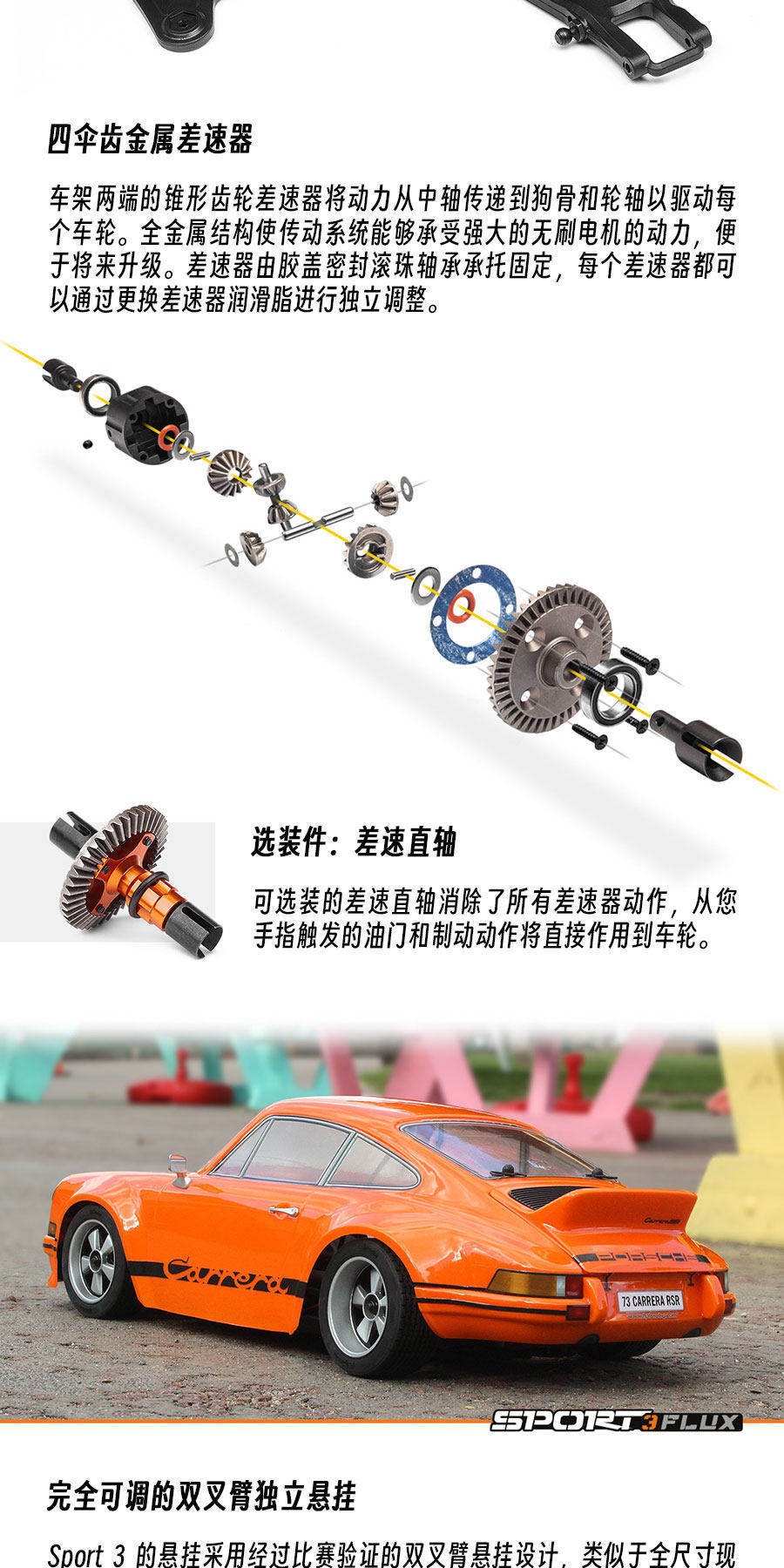 HPI SPORT 3仿真1973 Porsche Carrera保时捷遥控电动漂移车房车