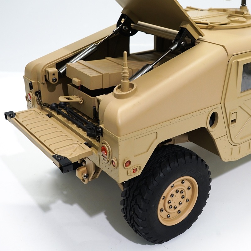军用卡车1/10仿真模型4*4军卡P408恒冠悍马越野RC高档遥控车声光