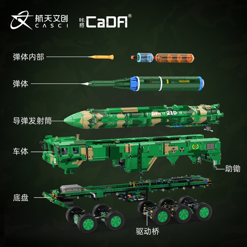 C56031双鹰积木东风21d反舰弹道导弹高难度兼容乐高拼装男孩玩具