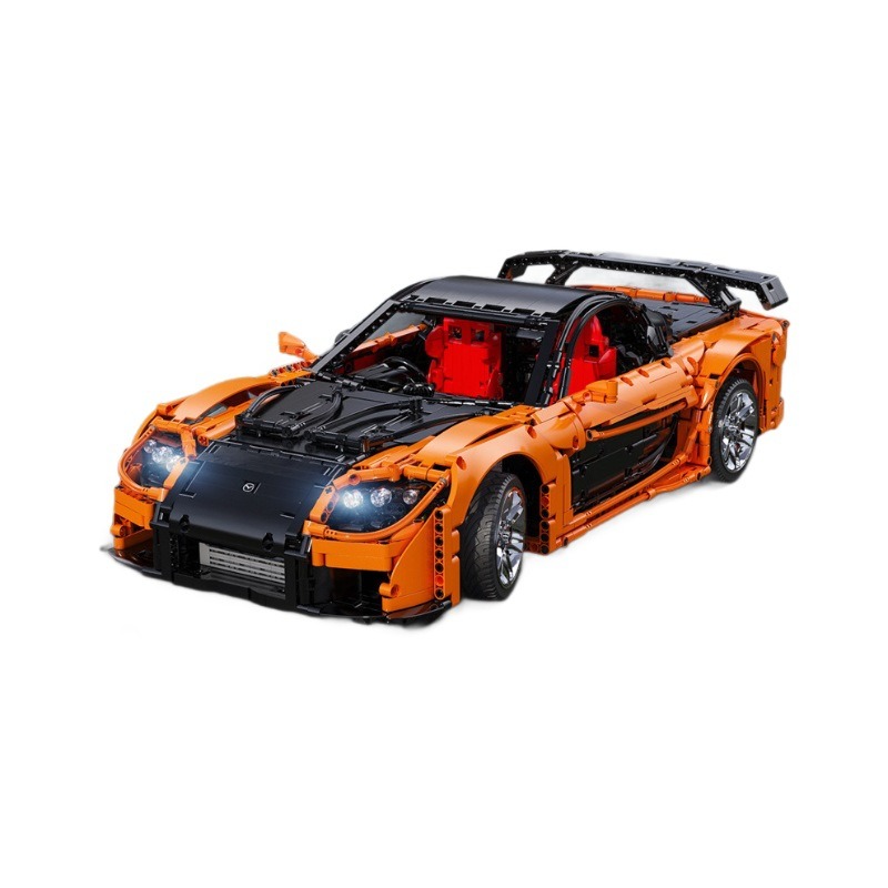 双鹰兼容乐高超跑RX-7积木模型跑车男孩玩具儿童益智拼装生日礼物