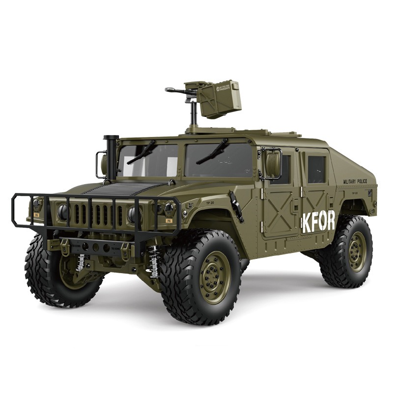 军用卡车1/10仿真模型4*4军卡P408恒冠悍马越野RC高档遥控车声光