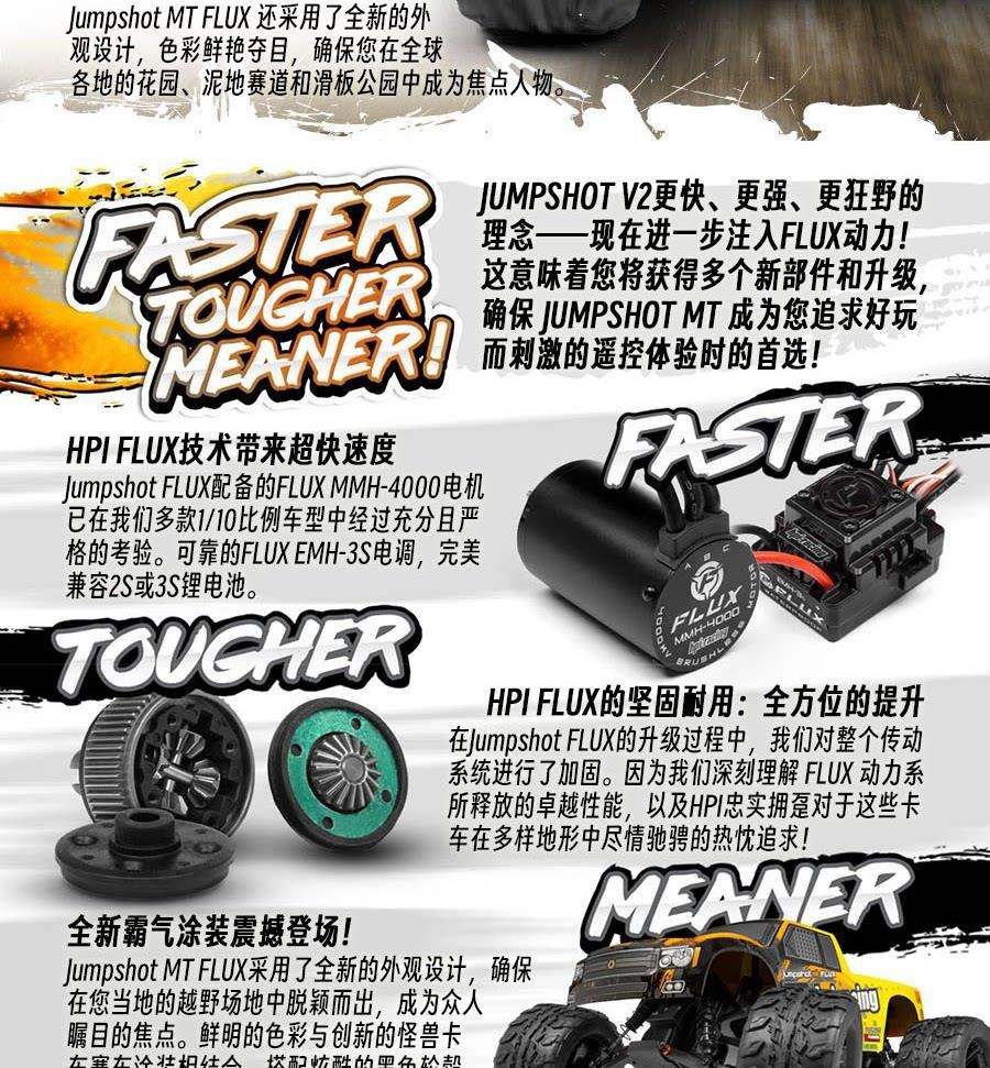 HPI遥控大脚怪物卡车 美国产1:10电动遥控模型车 14岁以上适用