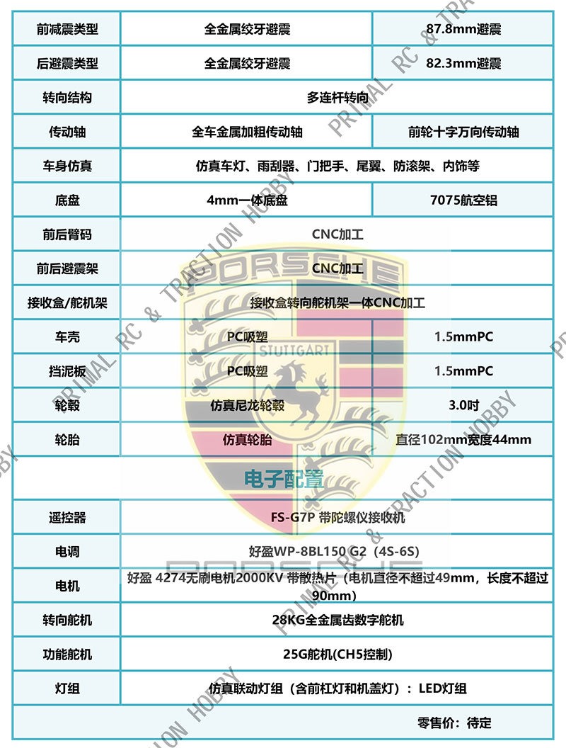 KM雷神1/6仿真保时捷934拉力车RC遥控模型车四驱越野车电动