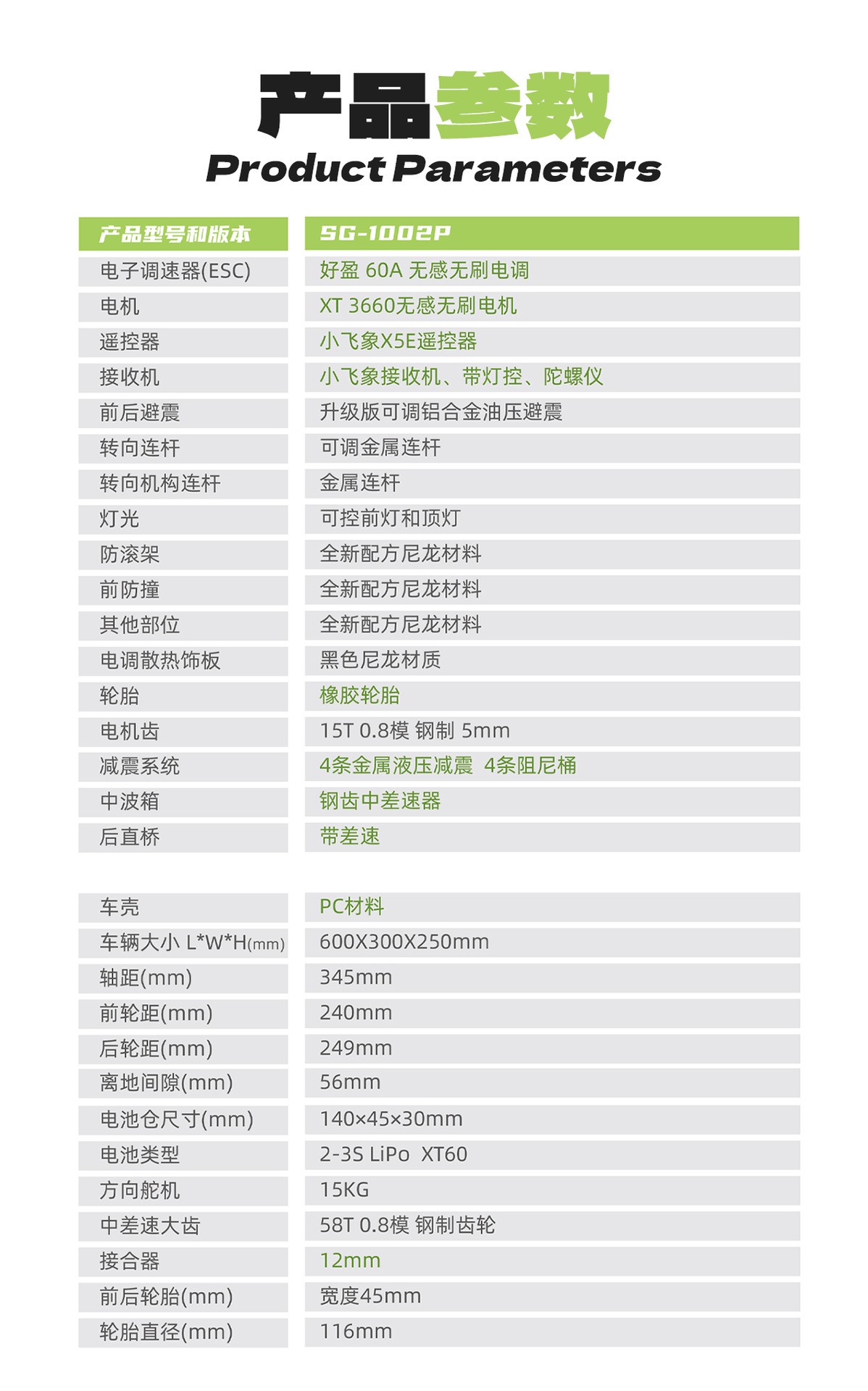 松果林1:10无刷沙漠短卡升级高性能SG-1002P四驱高速RC模型遥控车